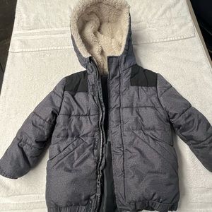 Children’s Hooded Winter Coat, OshKosh B’gosh, size 3T, Grey and Black